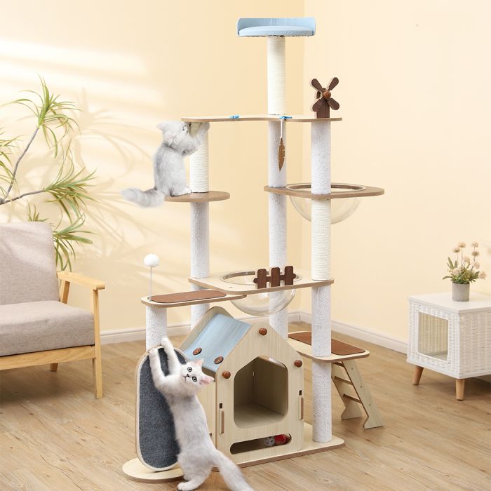 168cm Wood Condo Cat Scratching Post