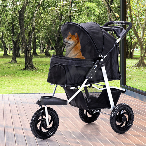Large 3 Wheels Foldable Dog Carrier