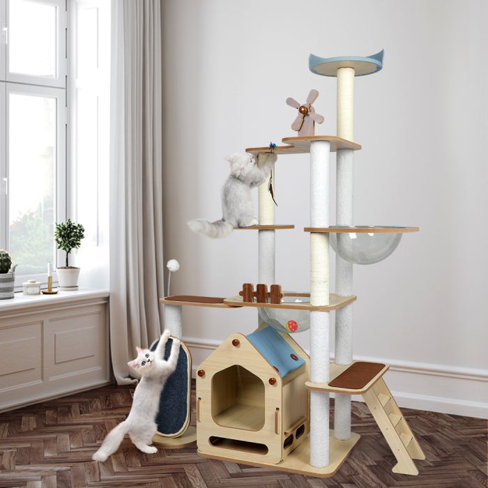 168cm Wood Condo Cat Scratching Post