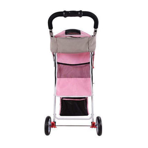 Matte Edition Diagonal Stripes Pet Stroller - Sugar Pink