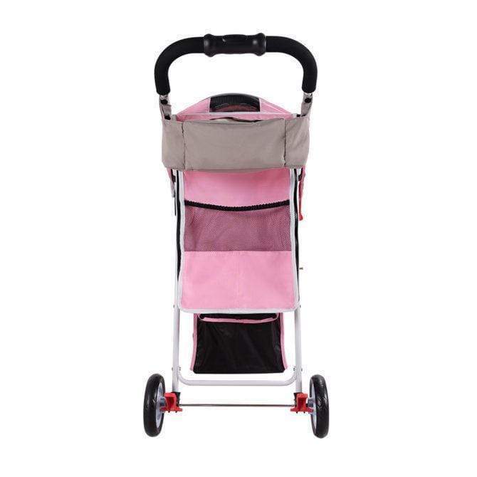 Matte Edition Diagonal Stripes Pet Stroller - Sugar Pink