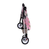 Matte Edition Diagonal Stripes Pet Stroller - Sugar Pink