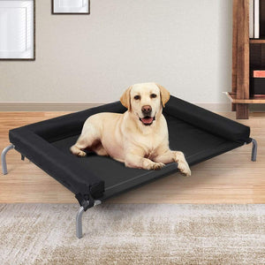 Medium Elevated Heavy Duty Dog & Cat Bed - Black