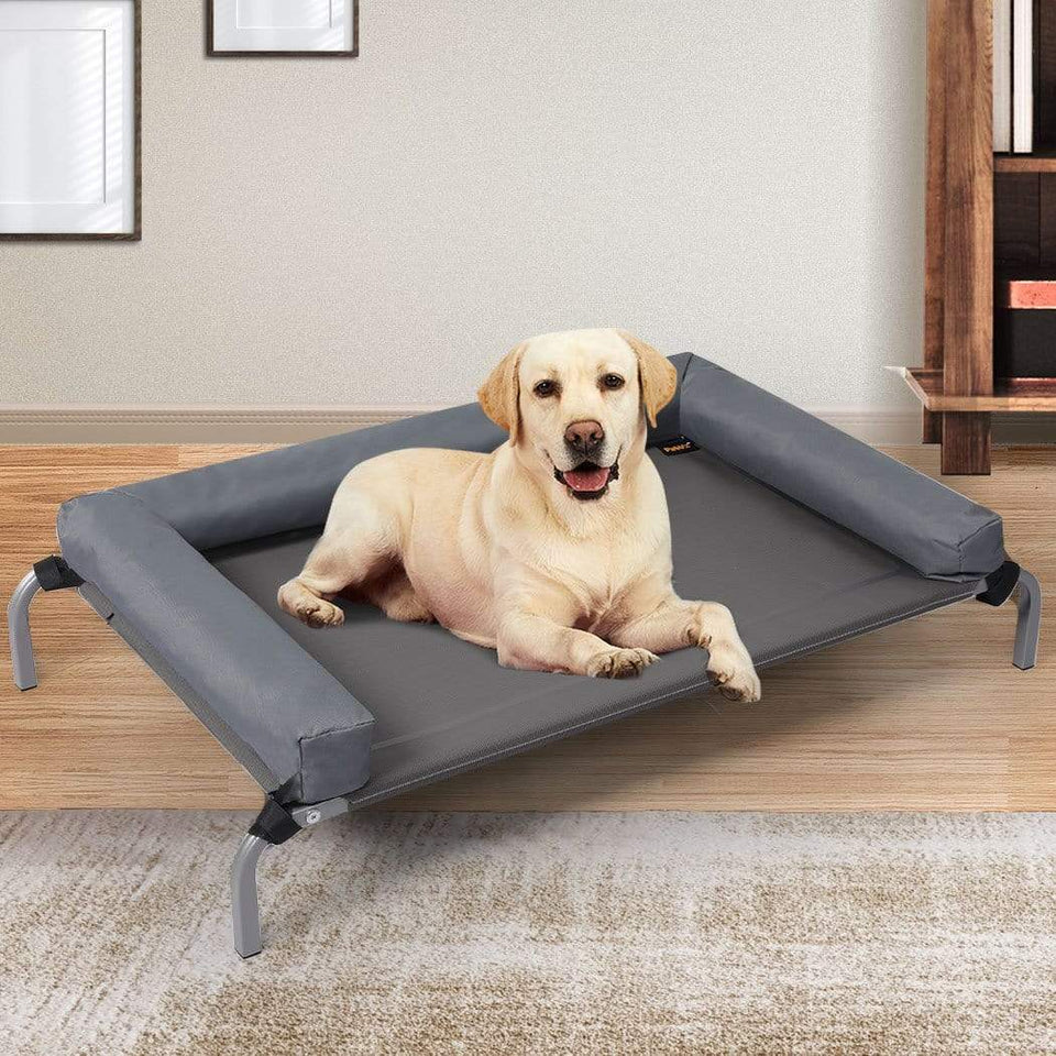 Medium Elevated Heavy Duty Dog & Cat Bed - Grey