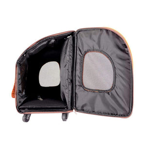 New Liso Backpack Parallel Transport Pet Trolley- Orange/Brown