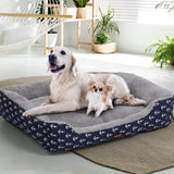 PaWz Pet Dog Cat Bed Deluxe Soft Cushion Lining Warm Kennel Navy Anchor XXL
