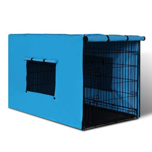 Pet Care 42inch Collapsible Pet Cage with Cover - Black & Blue