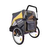 Pet Care Ibiyaya Heavy Duty Foldable Pet Stroller in Grey & Yellow