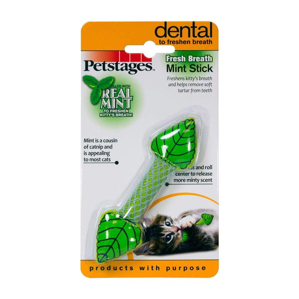 Petstages fresh breath mint stick cat toy shop