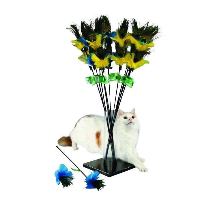 PURRfect Peacock Feather Cat Toy - With Extra Attachment