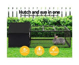 Rabbit Hutch, Guinea Pig Hutch & Bunny Cage XL METAL Rabbit & Bunny Hutch - BLACK