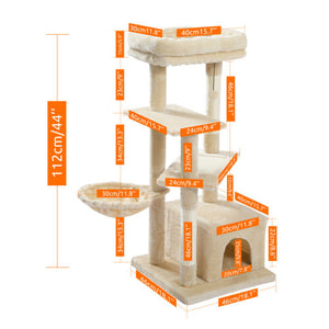 112cm Cat Scratching Tower Condo - Beige