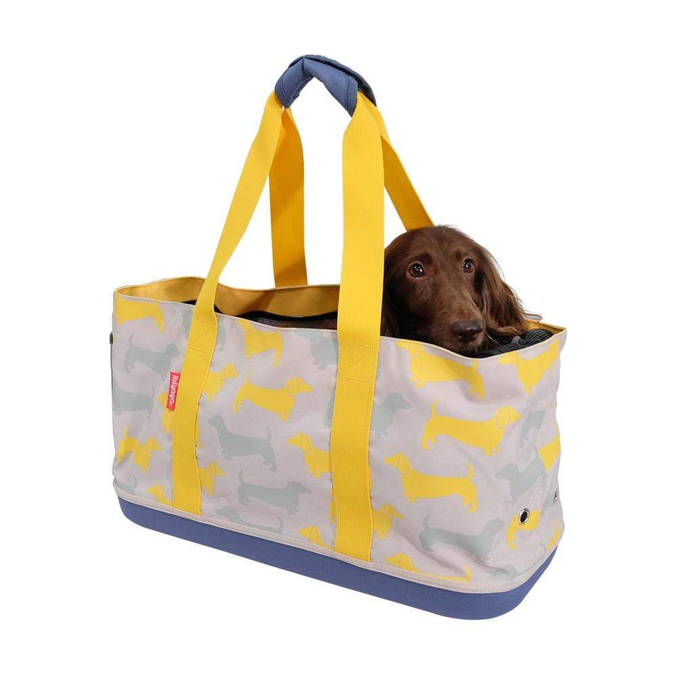 Sausage Dog Pet Carrier Tote for Dachshunds - Yellow Mustard