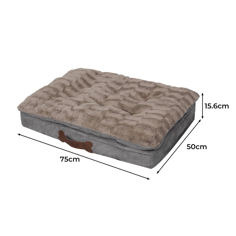 Small Removable Orthopedic Dog & Cat Bed - Khaki