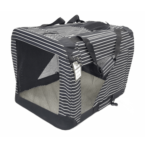 Striped Soft Crate Pet Carrier