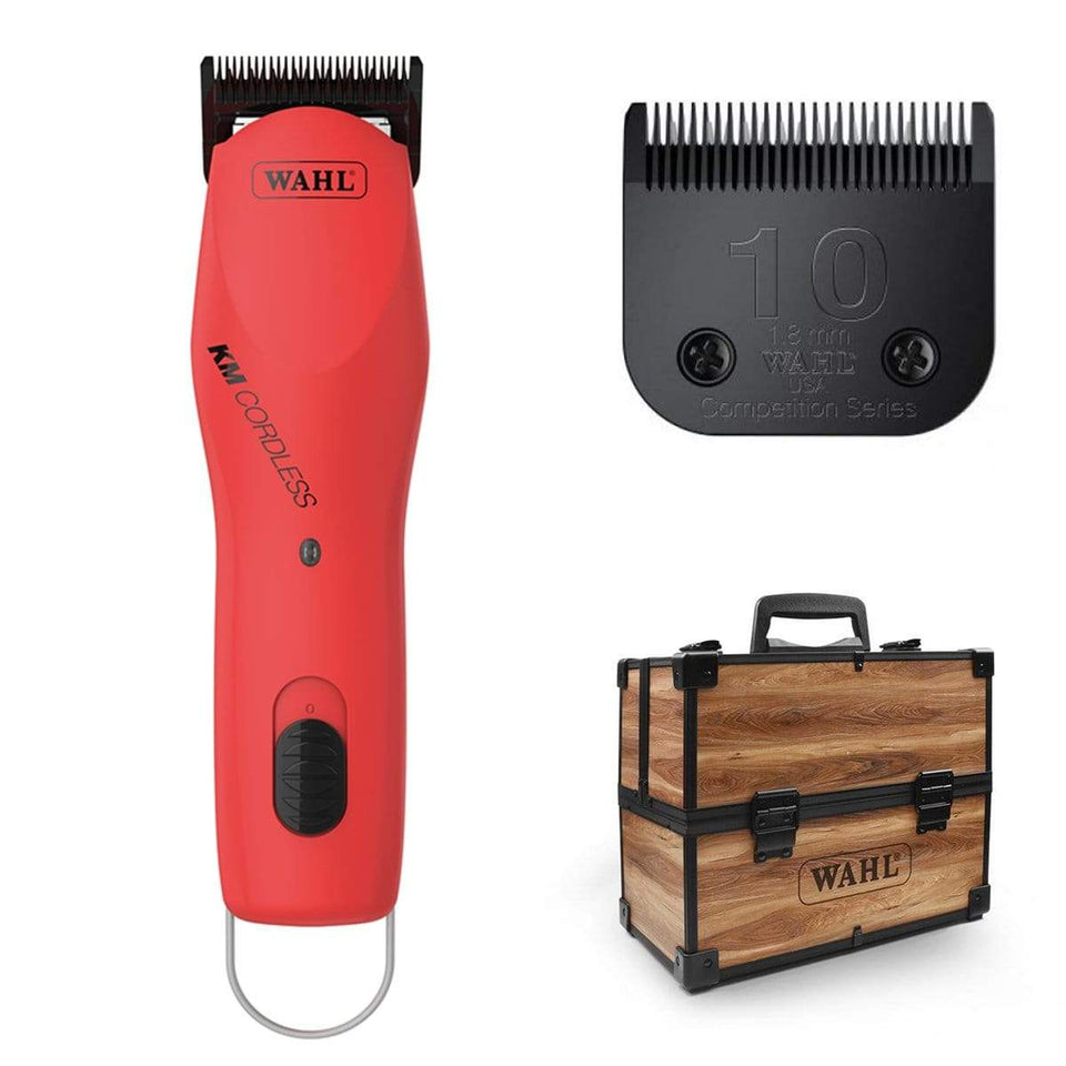 WAHL KM Cordless Clipper with Large Wooden Tool Case