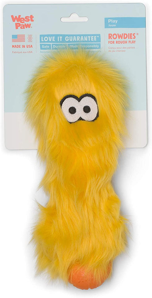 West Paw Rowdie Plush Dog Toy Custer - Yellow