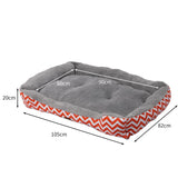 XXL Dog & Cat Bed Soft Cushion - Orange Geo