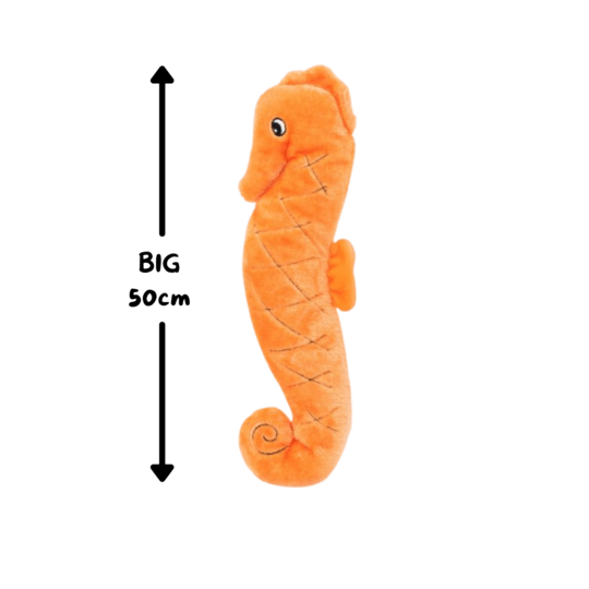 Zippy Paws Plush Squeaky Jigglerz Dog Toy - Seahorse